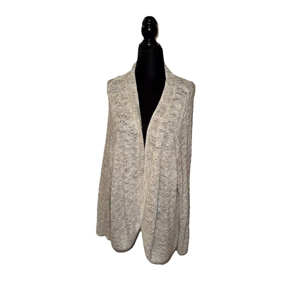Maurices Plus Size 2X Beige Long Sleeve 100% Acrylic Open Cardigan